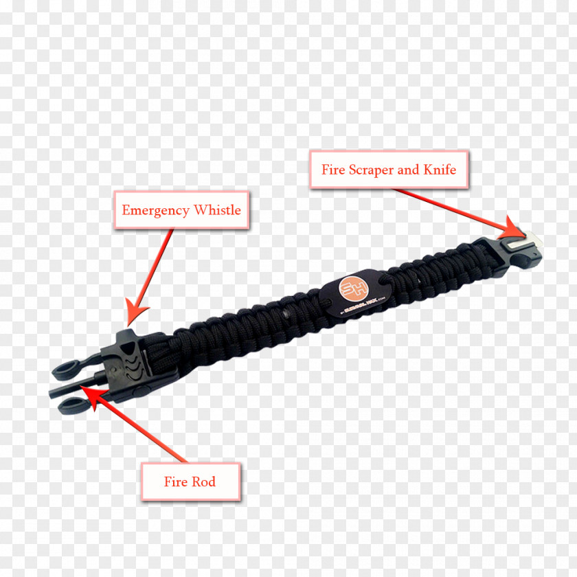 Fire Starter Survival Tools Parachute Cord Skills SHTF Plan Kit Bracelet PNG