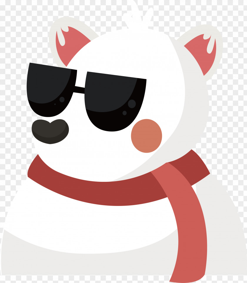 Polar Bear Wearing Sunglasses Illustration PNG