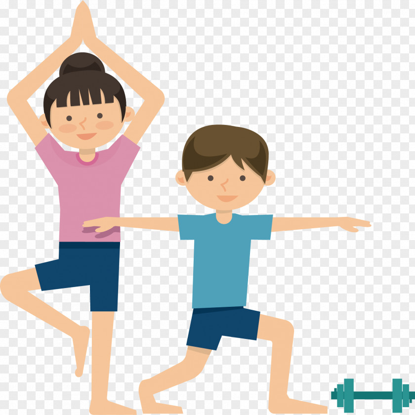 Vector Cartoon Character Health Movement Physical Exercise Fitness Clip Art PNG