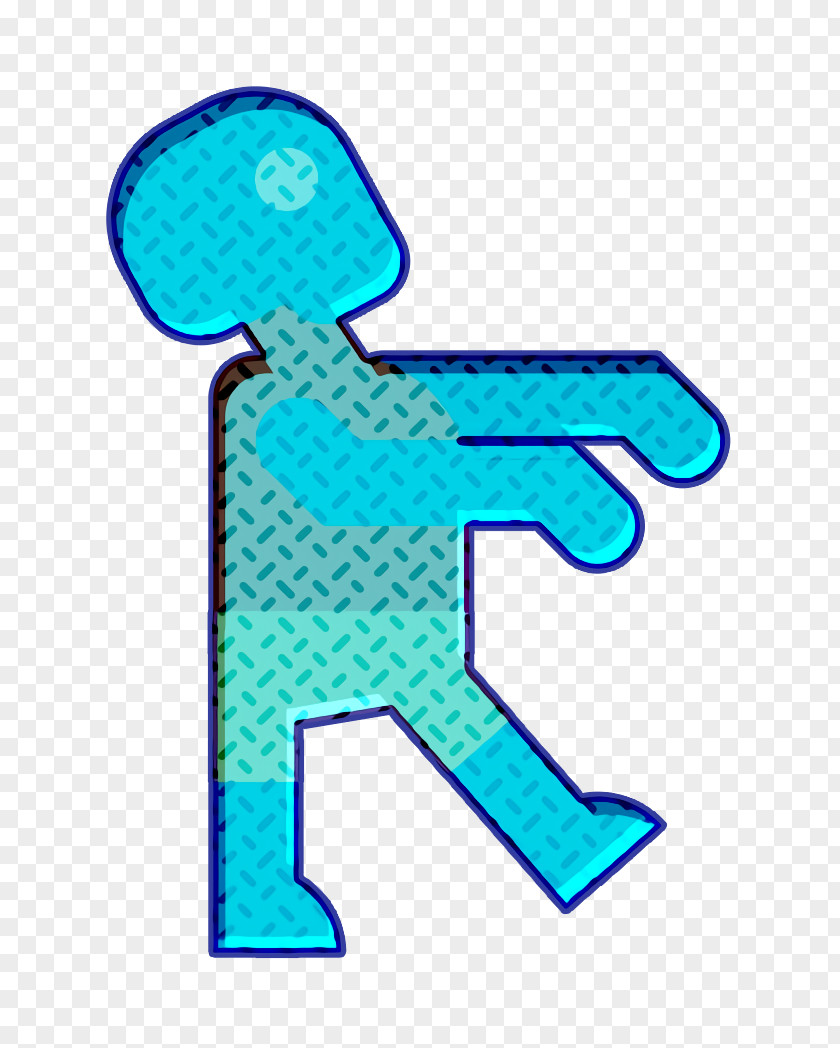 Azure Turquoise Dead Icon Halloween Walking PNG
