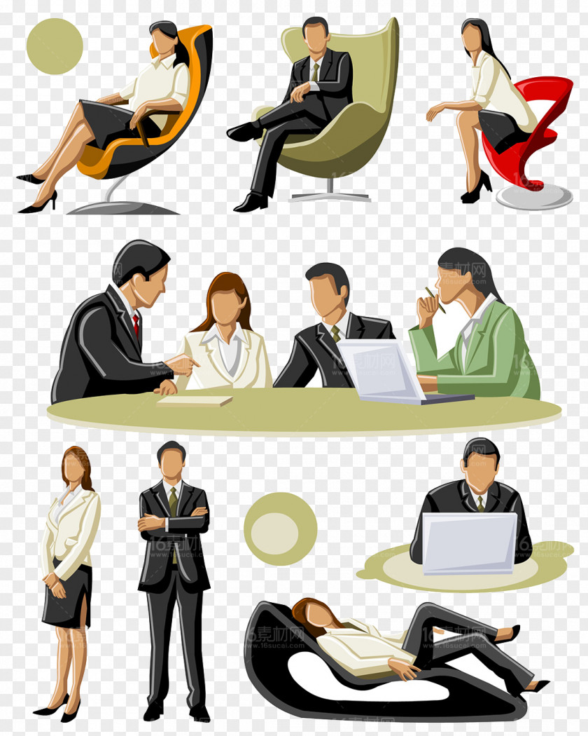 Cartoon Business People Vector Material Royalty-free Illustration PNG