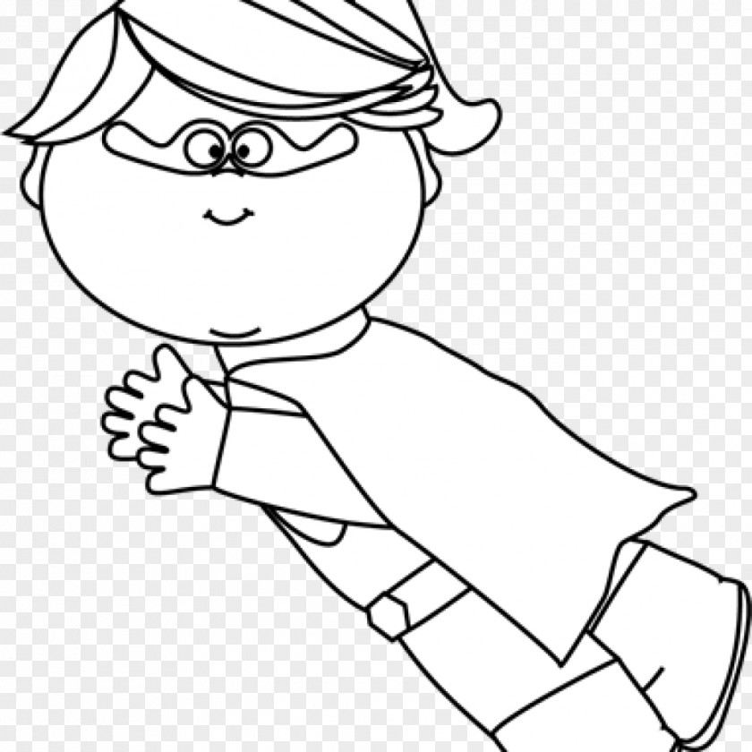 Superhero Kids Clip Art Image Line Illustration PNG