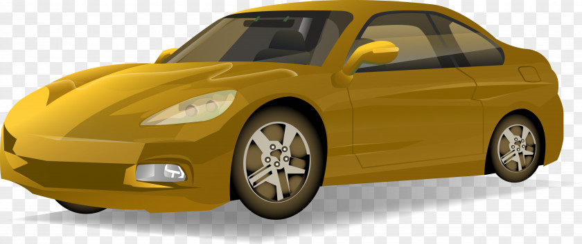 Yellow Modern Design Sedan Sports Car Luxury Vehicle Mid-size Coupé PNG
