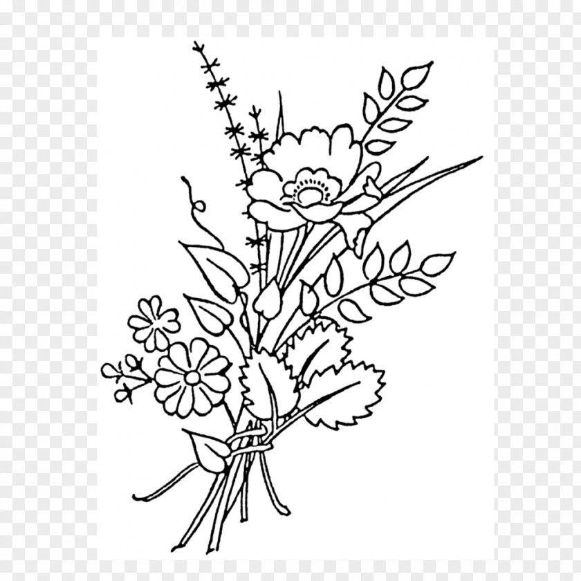 Leaf Twig Plant Stem Line Art Flower PNG