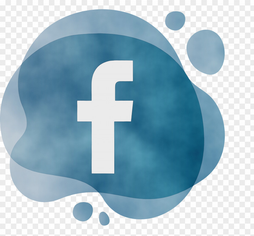 Facebook Logo Icon Watercolor Paint Wet Ink PNG