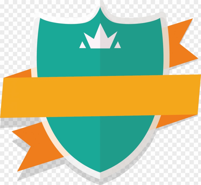 Green Shield Rotation Ribbon Badge Designer PNG