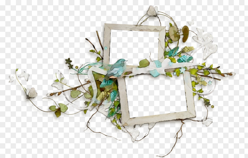 Plant Branch Watercolor Floral Background PNG