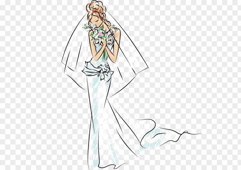 Cartoon Bride Woman Clothing Homo Sapiens Illustration PNG