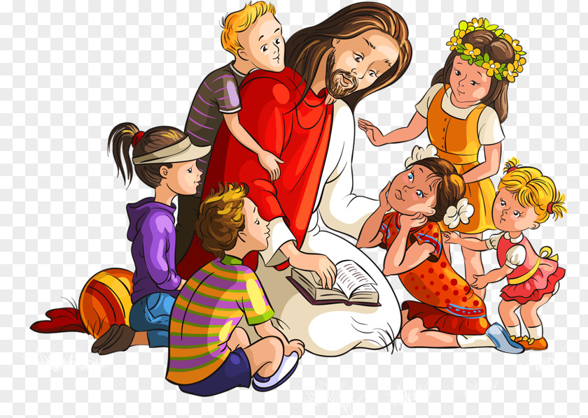 Jesus Preach Cartoon Child Stock Illustration PNG