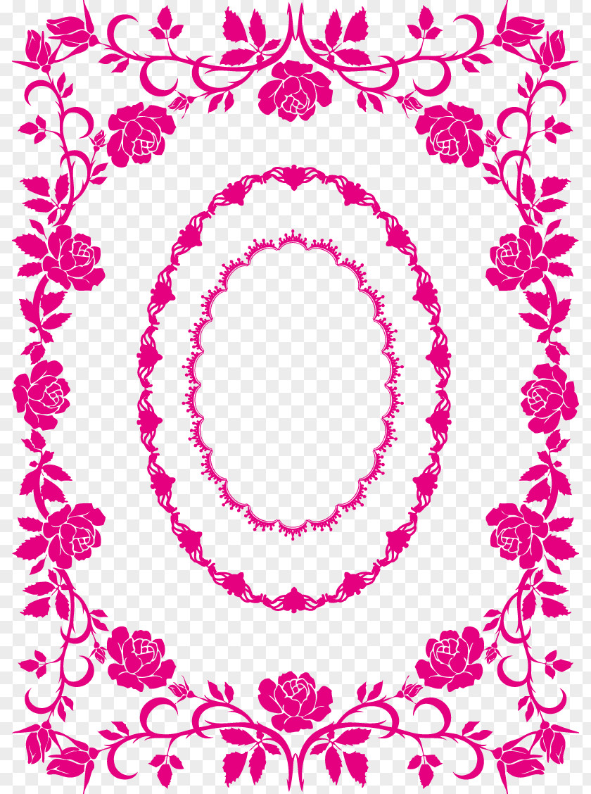 Fashion Flower Frame Motif Graphic Design PNG