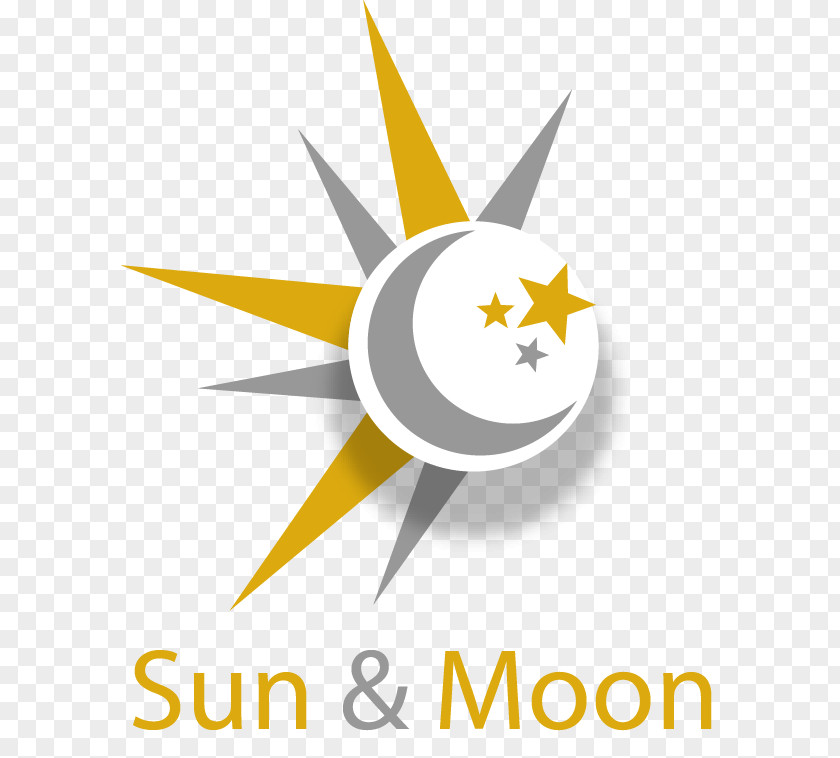 Painted White Sun Moon Star Clip Art PNG