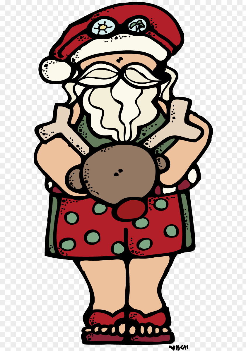 Santa On The Beach Clipart Mrs. Claus Rudolph Reindeer Clip Art PNG