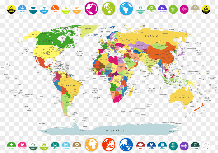 Vector Hand-drawn Map Of The World Illustration PNG