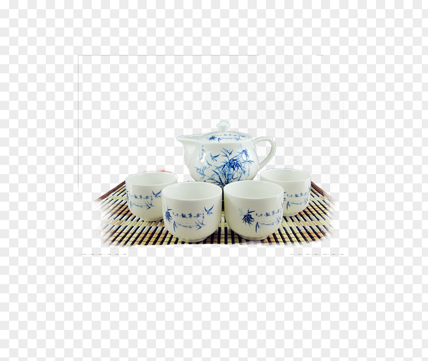 Tea Set White Teaware Fermented PNG