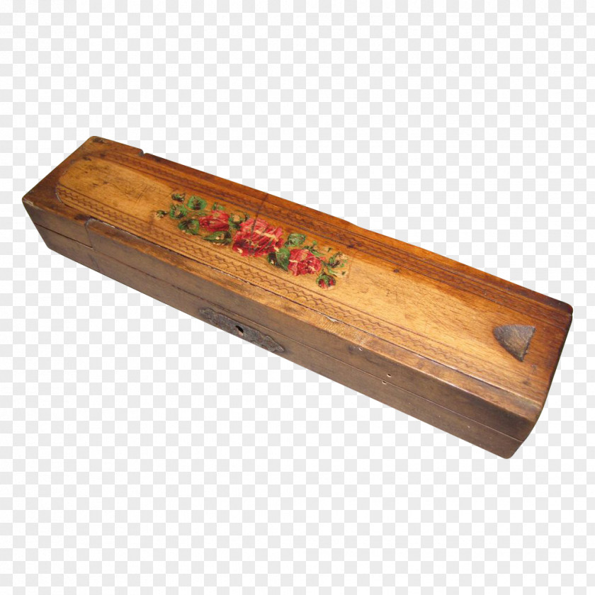 Antique Pen & Pencil Cases Box Wood PNG