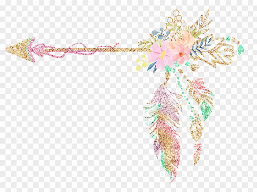 Feather Plant Pink Flower Cartoon PNG