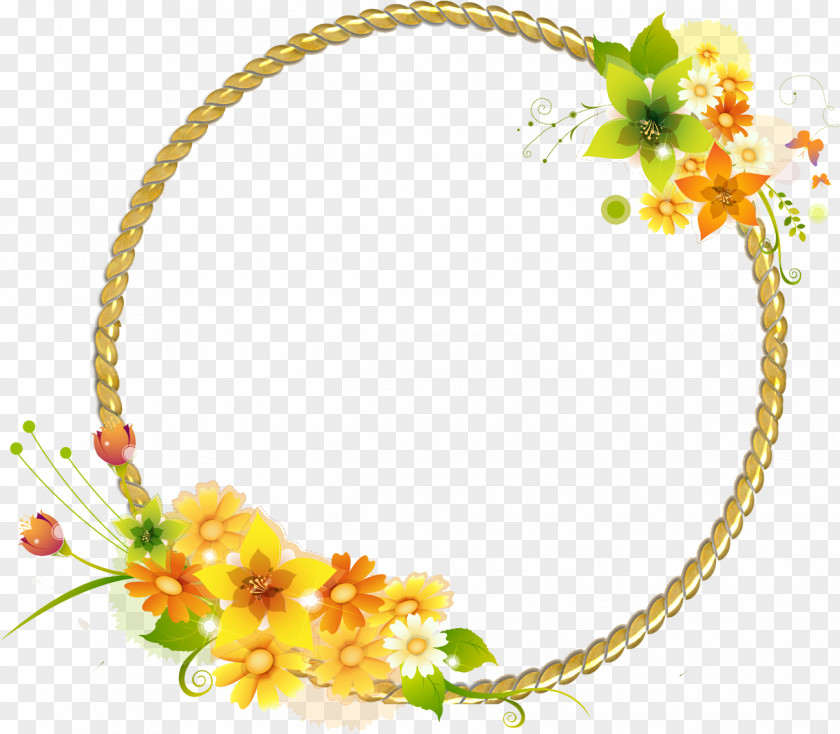 Flowers Round Frame Picture Frames Photography Light PNG