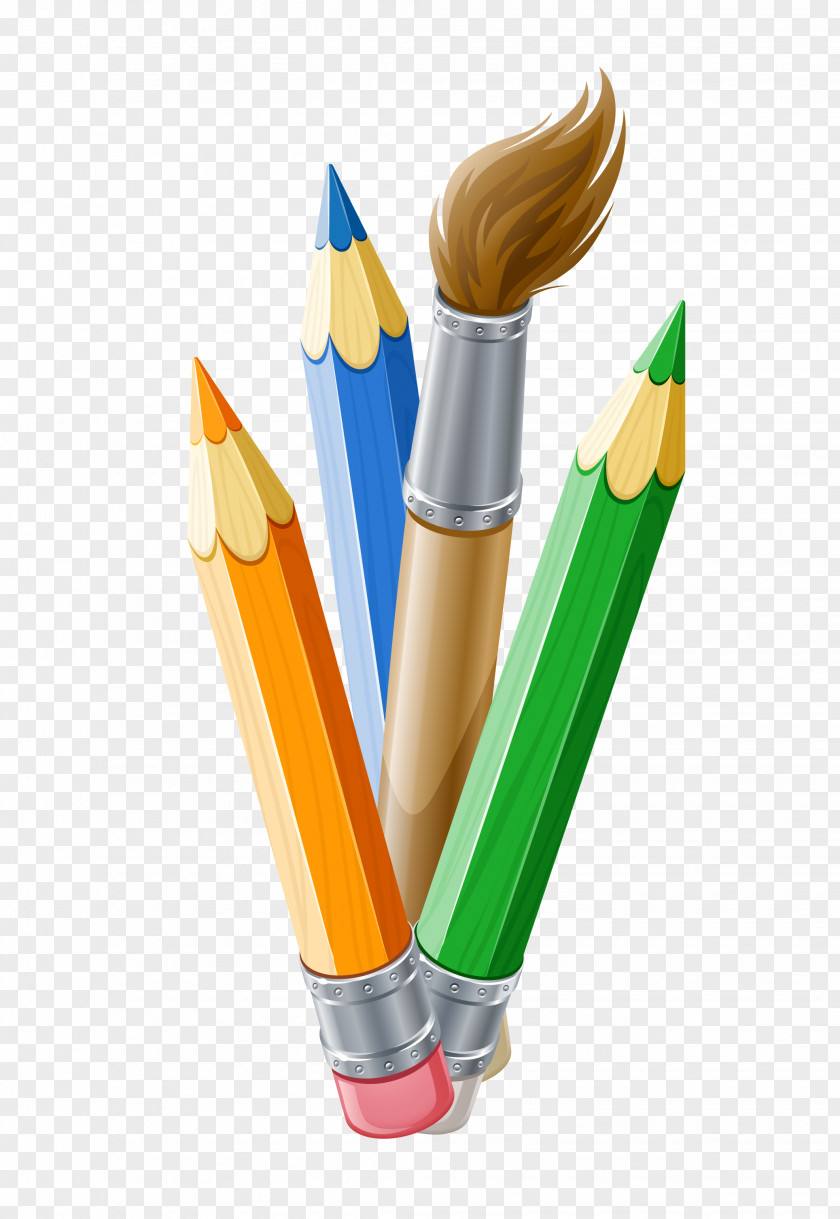 Vector Oil Painting Pattern Paintbrush Colored Pencil Clip Art PNG