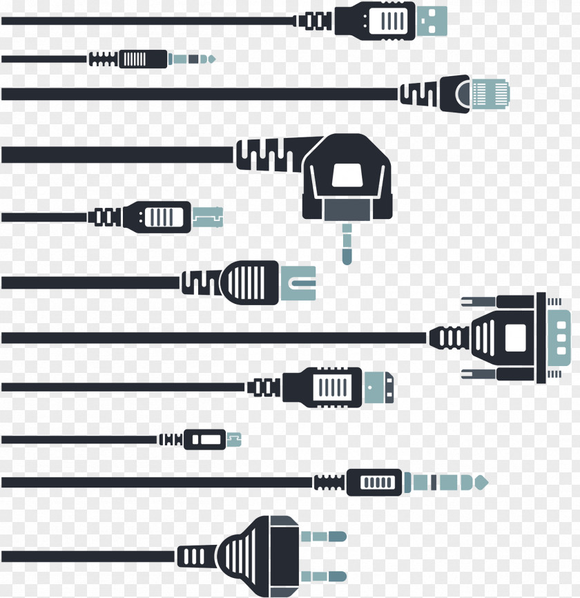 Common Computer Accessories Line Hardware Power Cord AC Plugs And Sockets PNG