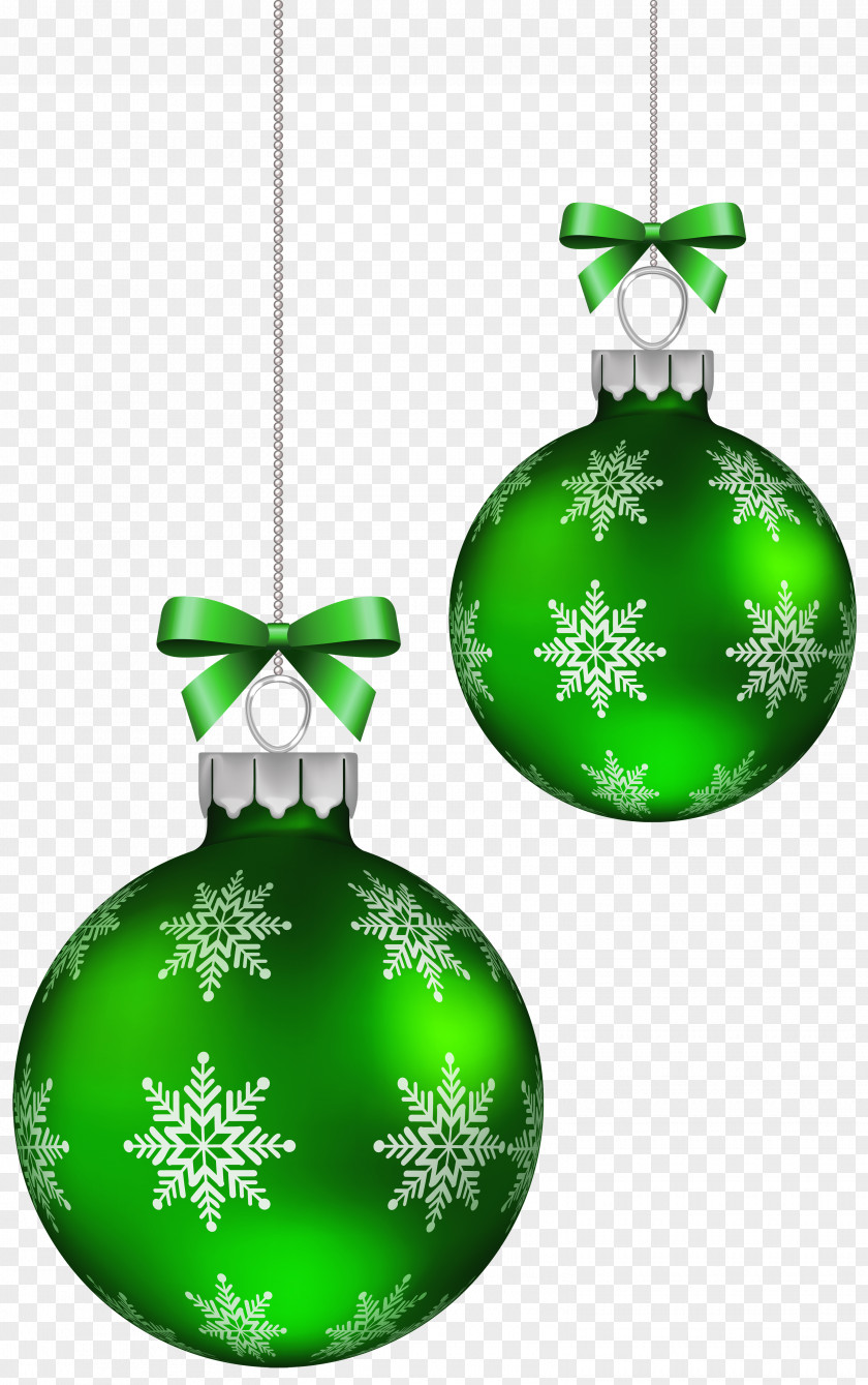 Green Christmas Balls Decoration Clipart Image PNG