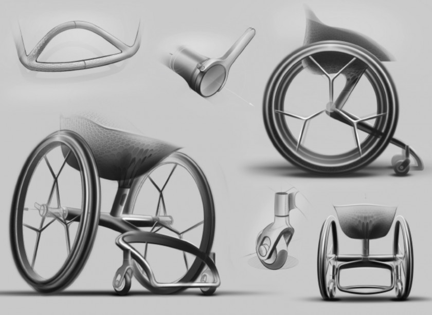 Wheelchair 3D Printing Prototype Design Studio PNG