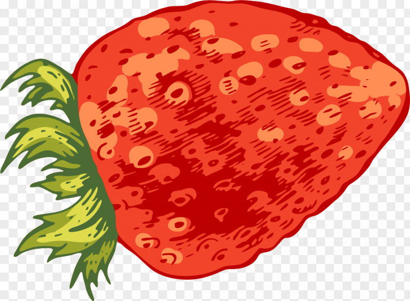 Cartoon Hand Painted Strawberry Adobe Illustrator PNG