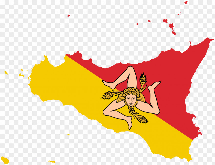 Italy Flag Of Sicily Trinacria Map PNG