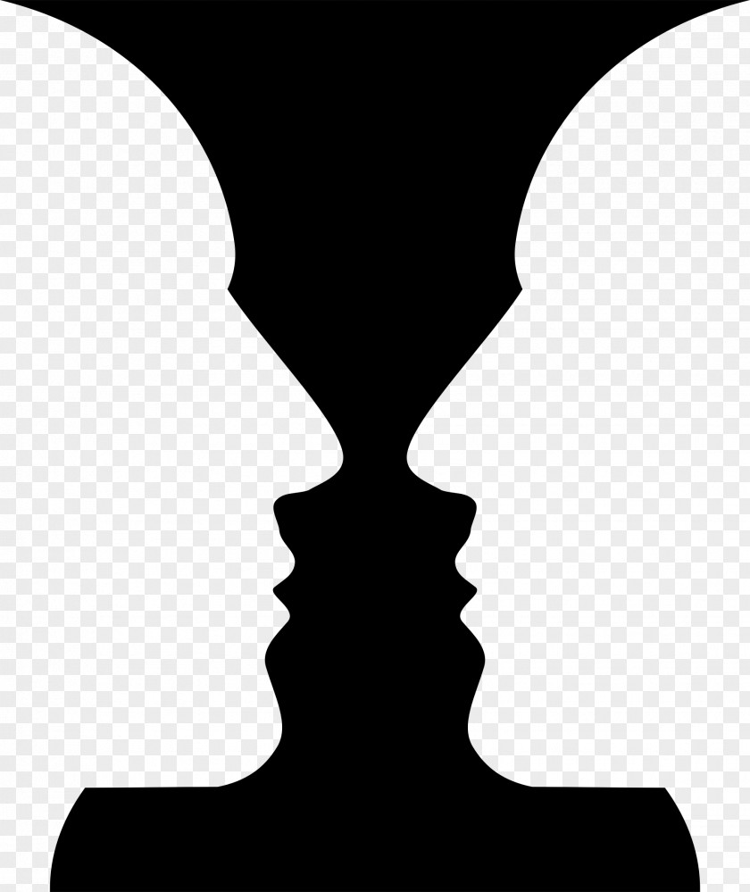 Vase Rubin Optical Illusion Drawing PNG