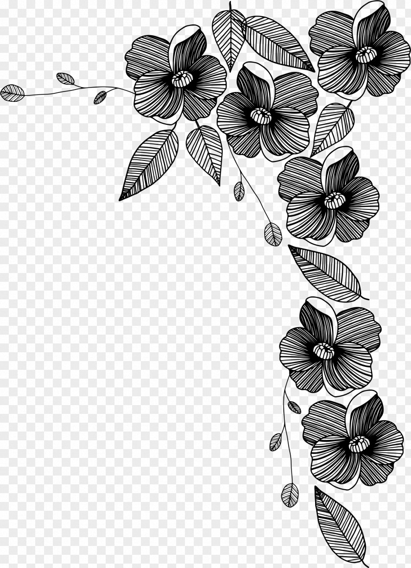 Painted Black Flowers PNG black flowers clipart PNG