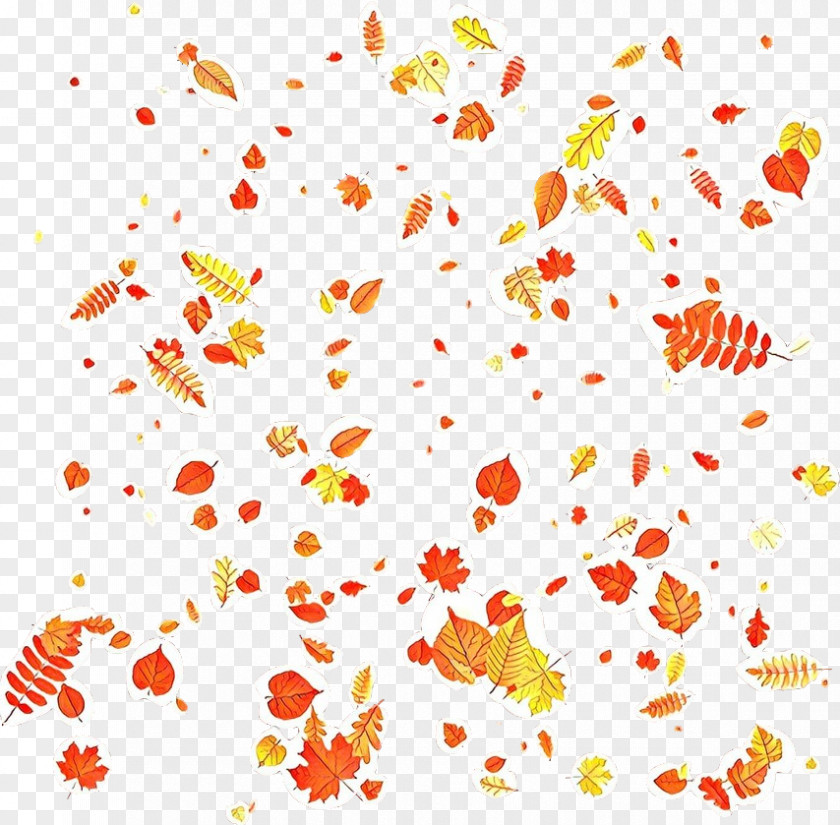 Confetti Leaf Orange PNG