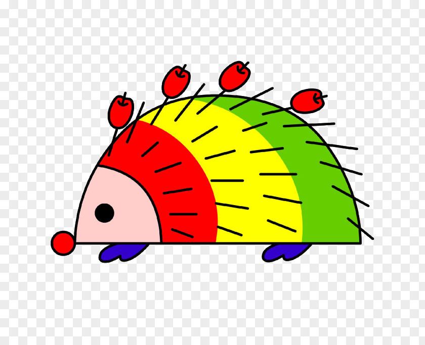 Rainbow Hedgehog Euclidean Vector PNG