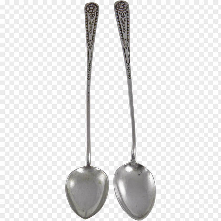 Silver Coin Iced Tea Spoon Sterling Jewellery PNG
