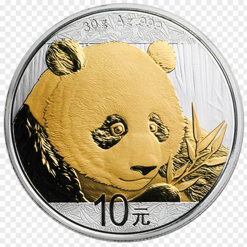 Coin Giant Panda Chinese Gold Silver PNG