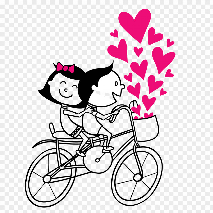 Cycling Couple Vector PNG