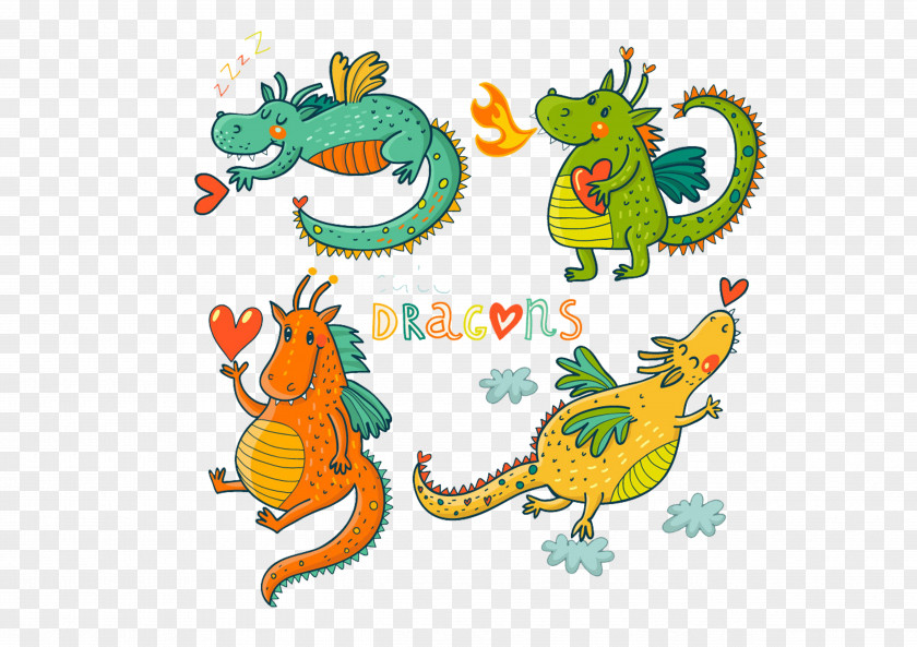 Dinosaur Series Cartoon Dragon Illustration PNG