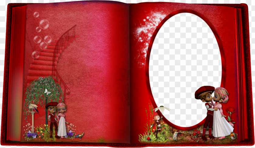 Red Frame Picture Frames Book Preview PNG