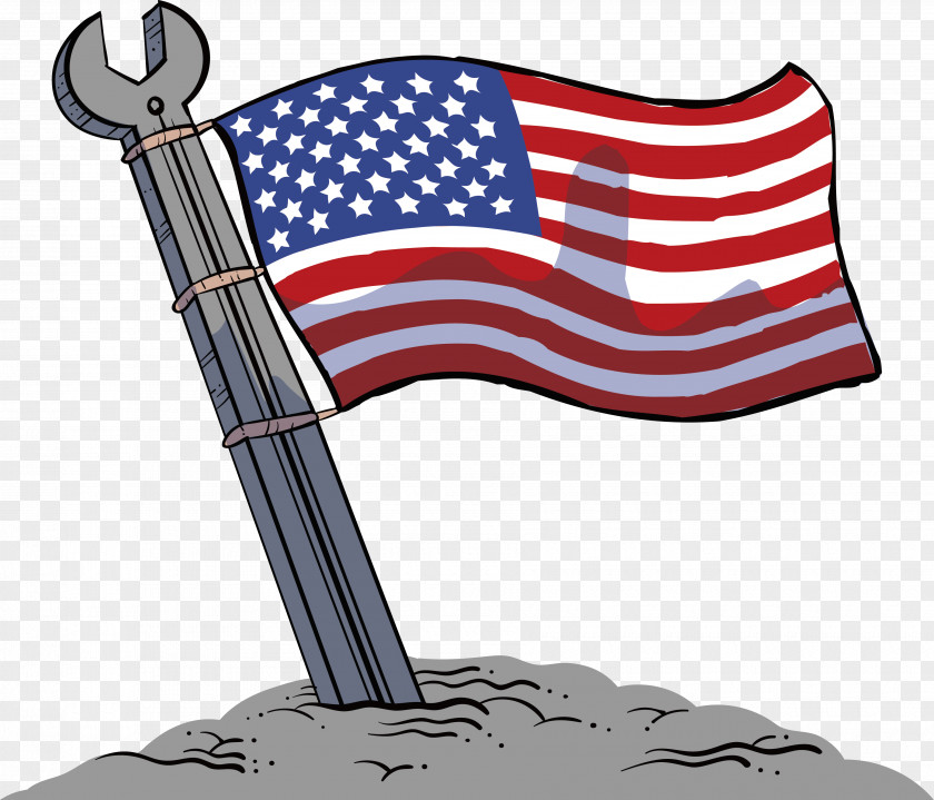 The American Flag On A Wrench Of United States National PNG
