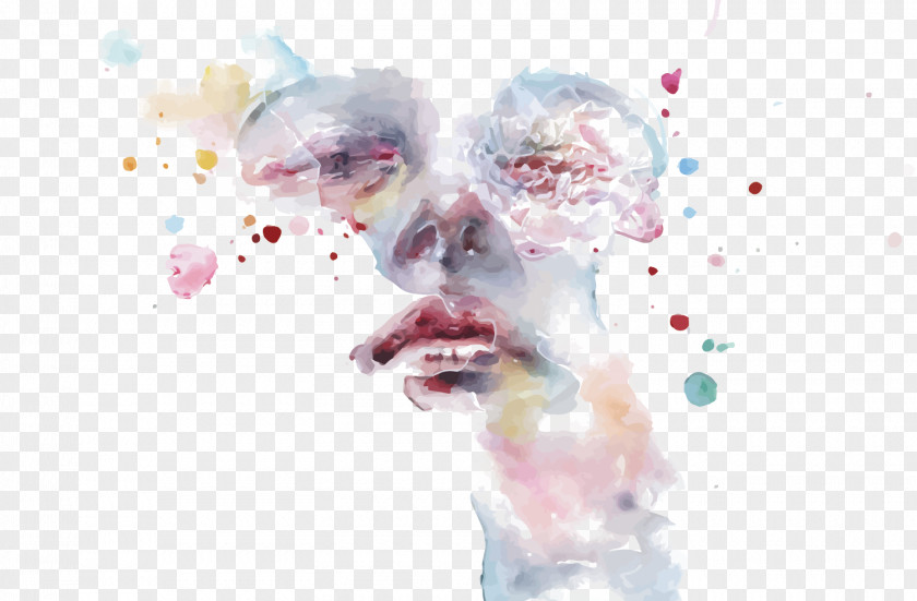 Vector Watercolor Face Painting DeviantArt Artist PNG