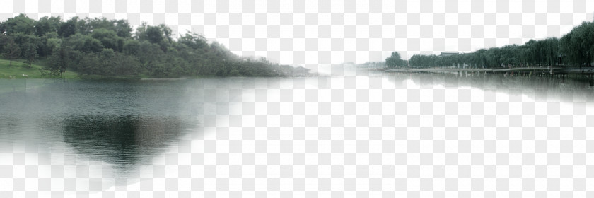 Trees Lake Reflection Material PNG