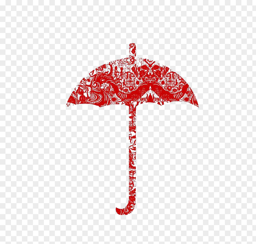 Red Umbrella Papercutting Oil-paper Chinese Paper Cutting PNG