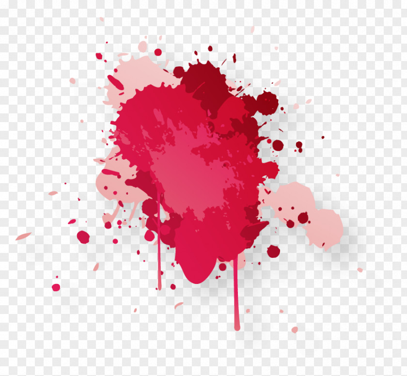 Red Watercolor Ink Droplets Brush PNG