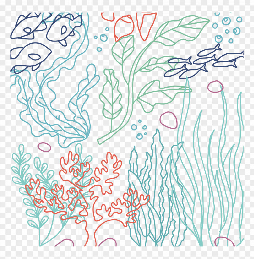 Sea Bottom Seaweed Graphic Design PNG