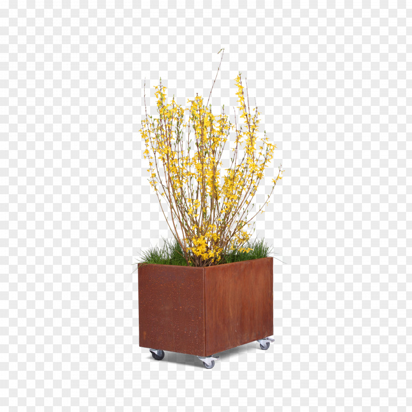 The Modern Huizhou Architecture Flowerpot Houseplant On Terrace Garden Weathering Steel PNG