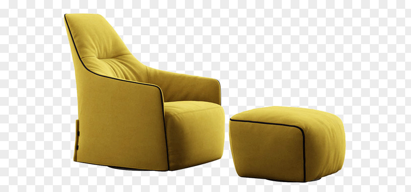 Yellow Armchair Eames Lounge Chair Table Couch 3D Modeling Ottoman PNG