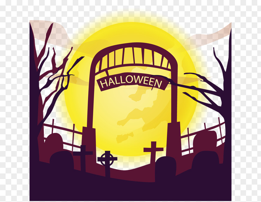 Vector Halloween Cemetery Entrance Euclidean Illustration PNG