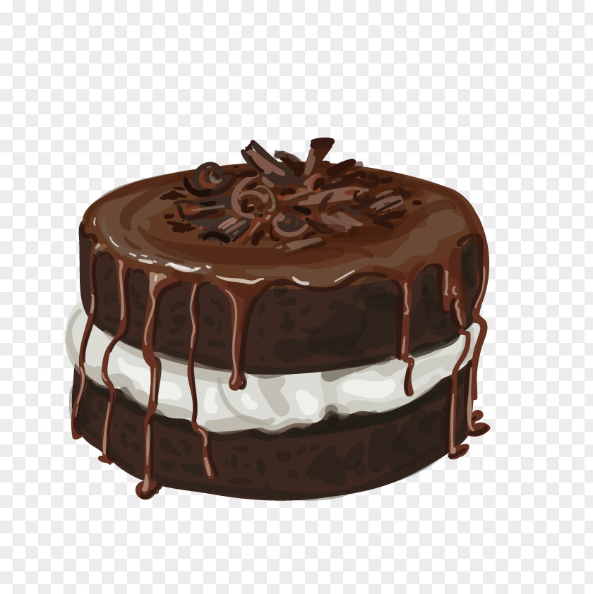 Vector Chocolate Cake Truffle Cupcake Brownie Sponge PNG