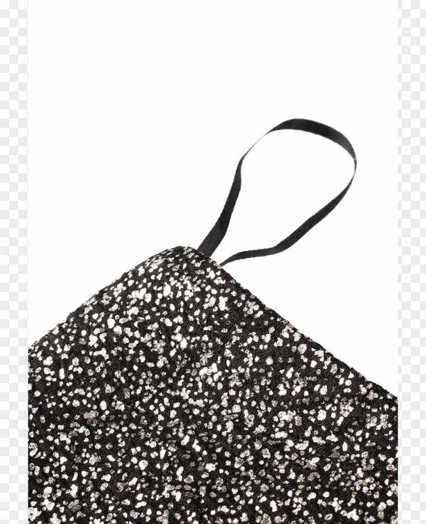 Sequins Handbag White Glitter Black M PNG