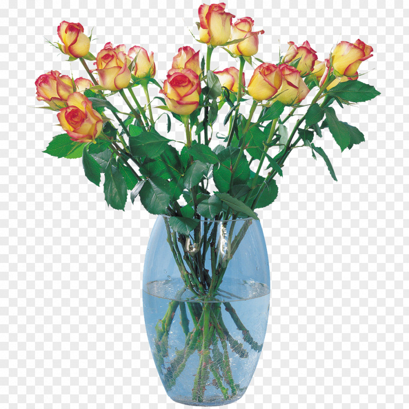 Vase Garden Roses Flower Bouquet PNG