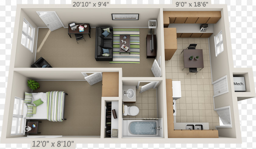 Apartment Meridia Metro Apartments House Floor Plan Studio PNG