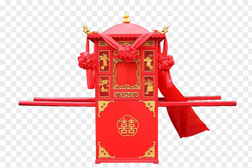 Big Red Sedan Chair China Litter U559cu8f4e Tradition Chinese Marriage PNG